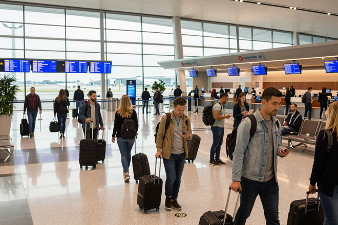 Aeroporto movimentado