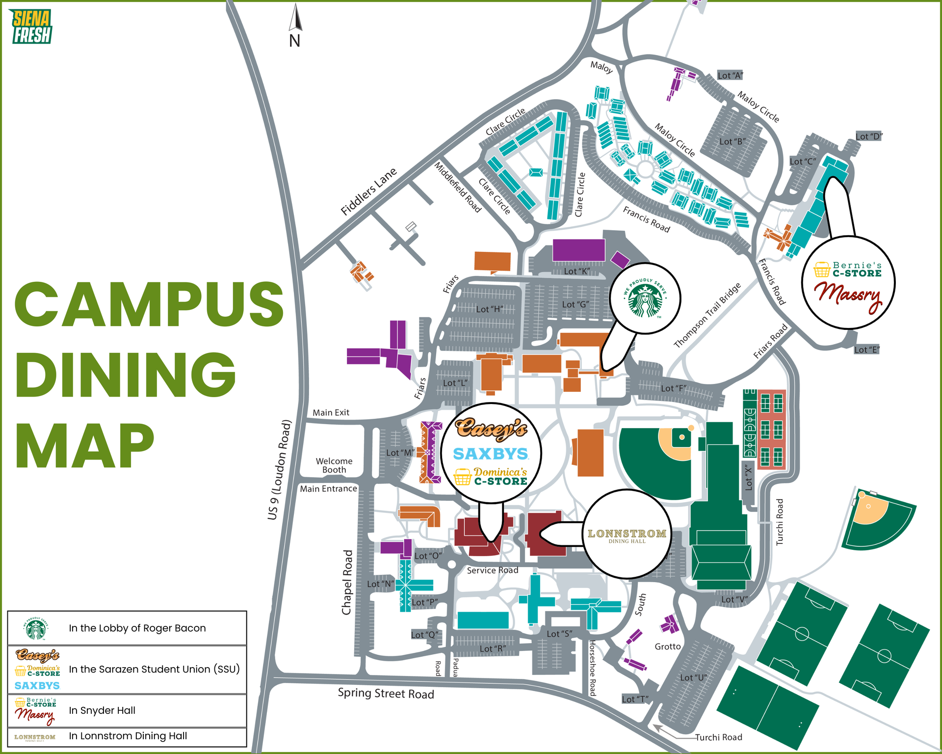 Siena University Dining Map