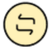A circle with two arrows in it on a white background.