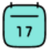 A blue calendar icon with the number 17 on it.