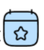 A blue calendar with a star on it.