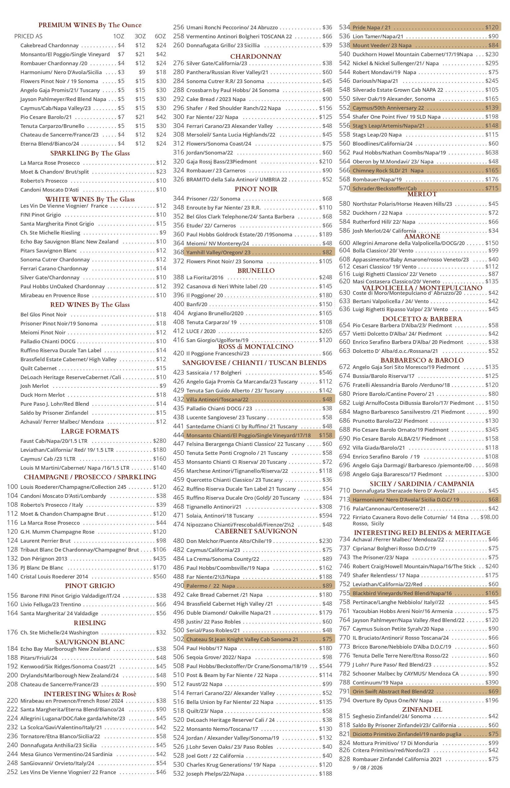 A very long list of numbers on a white background.
