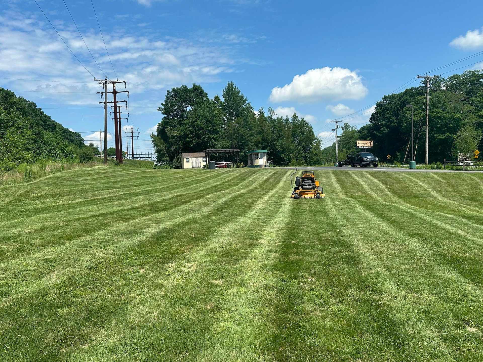 recent lawn care service for large lot