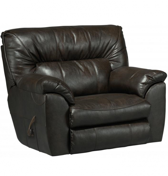 Black leather recliner armchair on a white background