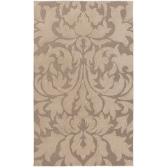 Beige and taupe damask patterned fabric panel