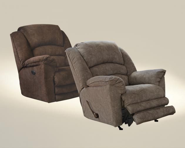 Brown recliner lift chair shown closed and partially reclined, with padded armrests and footrest extended.