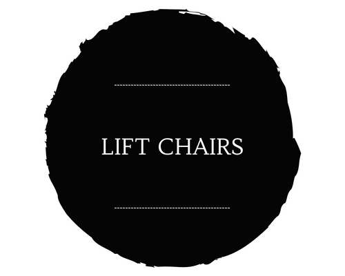 Black circular logo with white text “LIFT CHAIRS” centered between two dotted lines