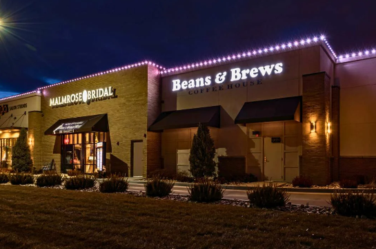 Bright outdoor security lighting by Trimlight enhances visibility around a commercial property