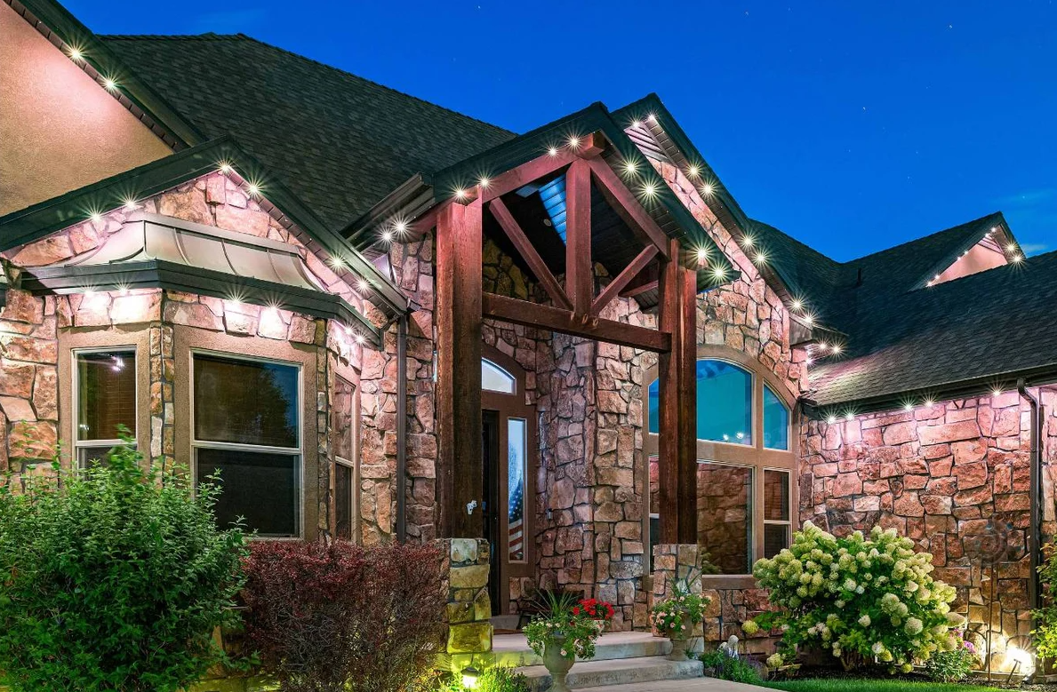 Patented Trimlight system providing perimeter lighting to deter intruders and increase home security