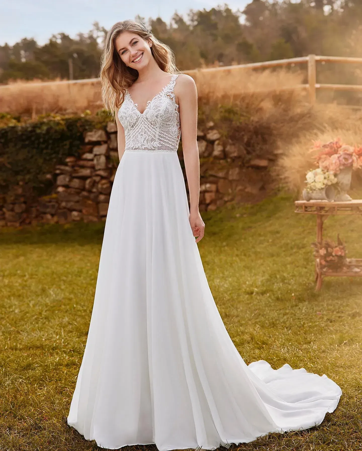 donna in abito da sposa
