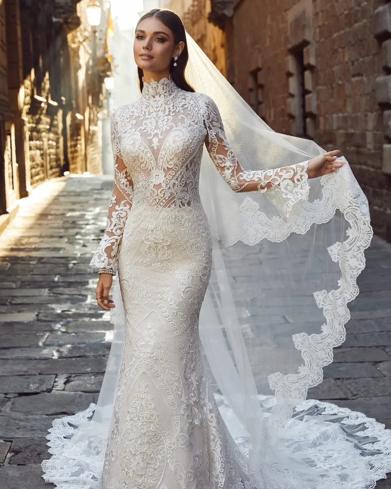 donna in abito da sposa