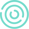 Aqua-colored concentric circles with a gap on the left, resembling a maze or target.