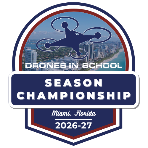 The logo for the national qualifier for drones in school in houston , texas.