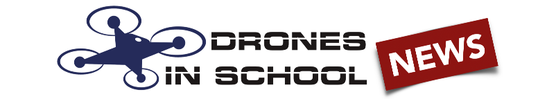 A logo for drones in school with a drone on it