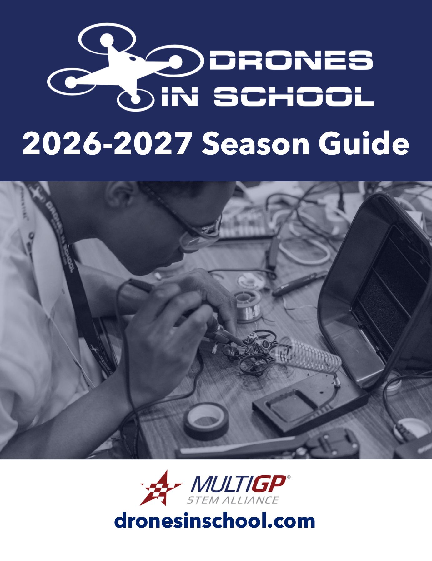 Click to Download The cover of the drones in school 2024-25 season guide