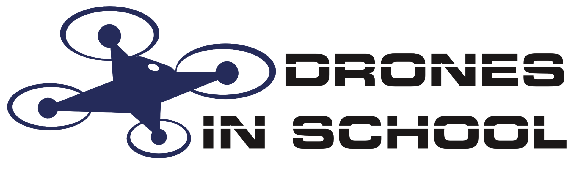 A logo for drones in school with a drone on it.