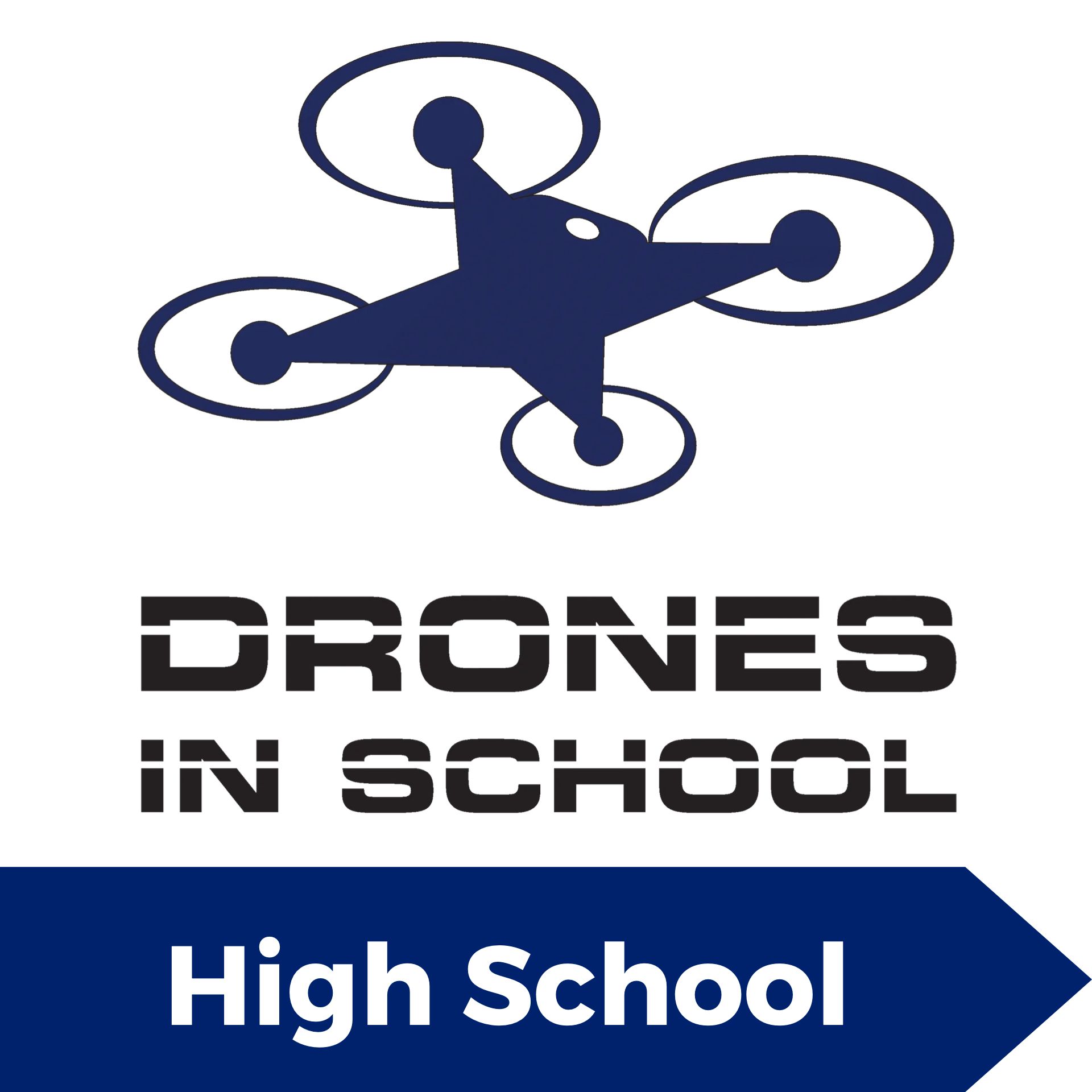 A logo for drones in school high school