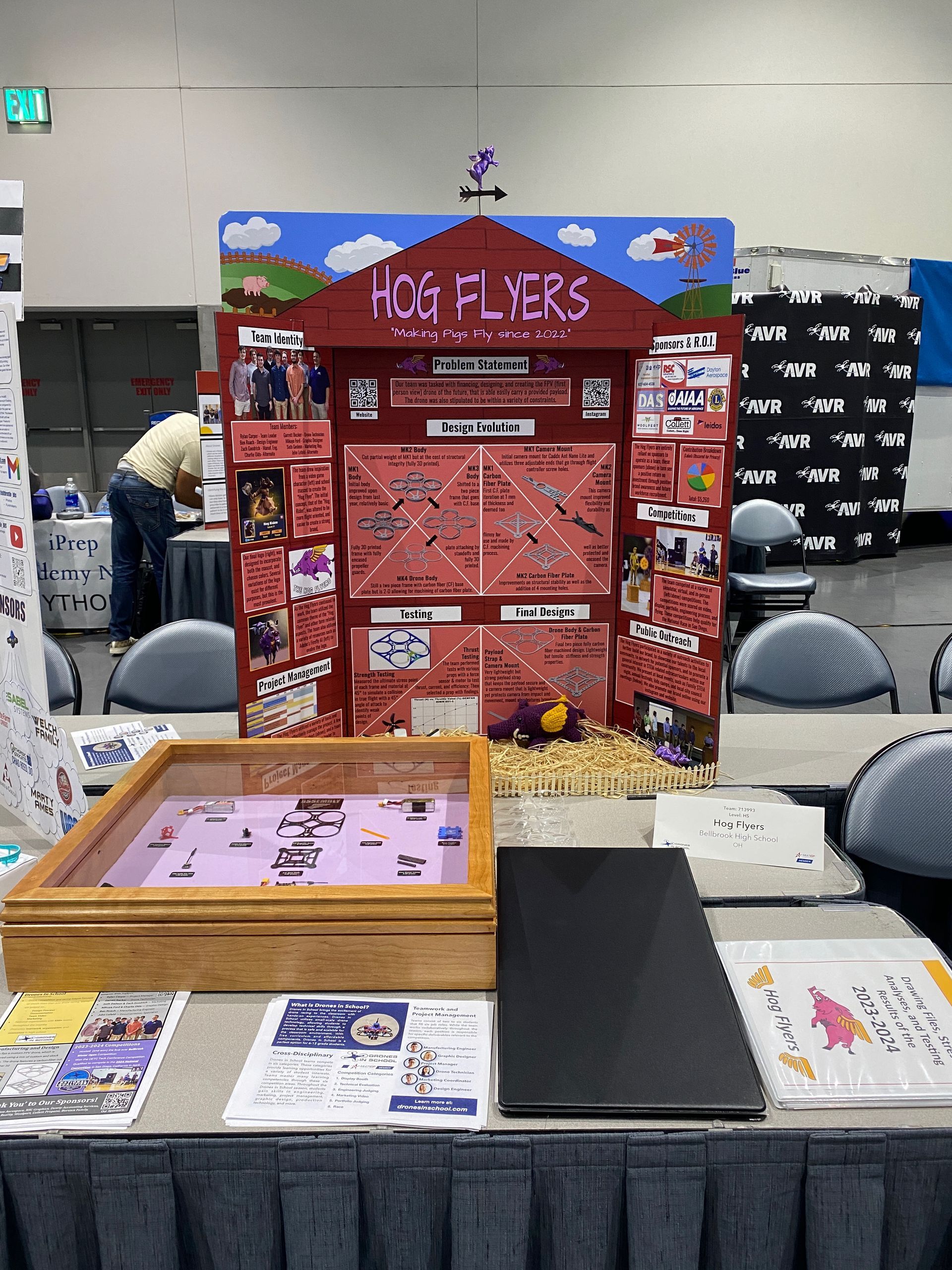 A table with a display of hog flyers on it.
