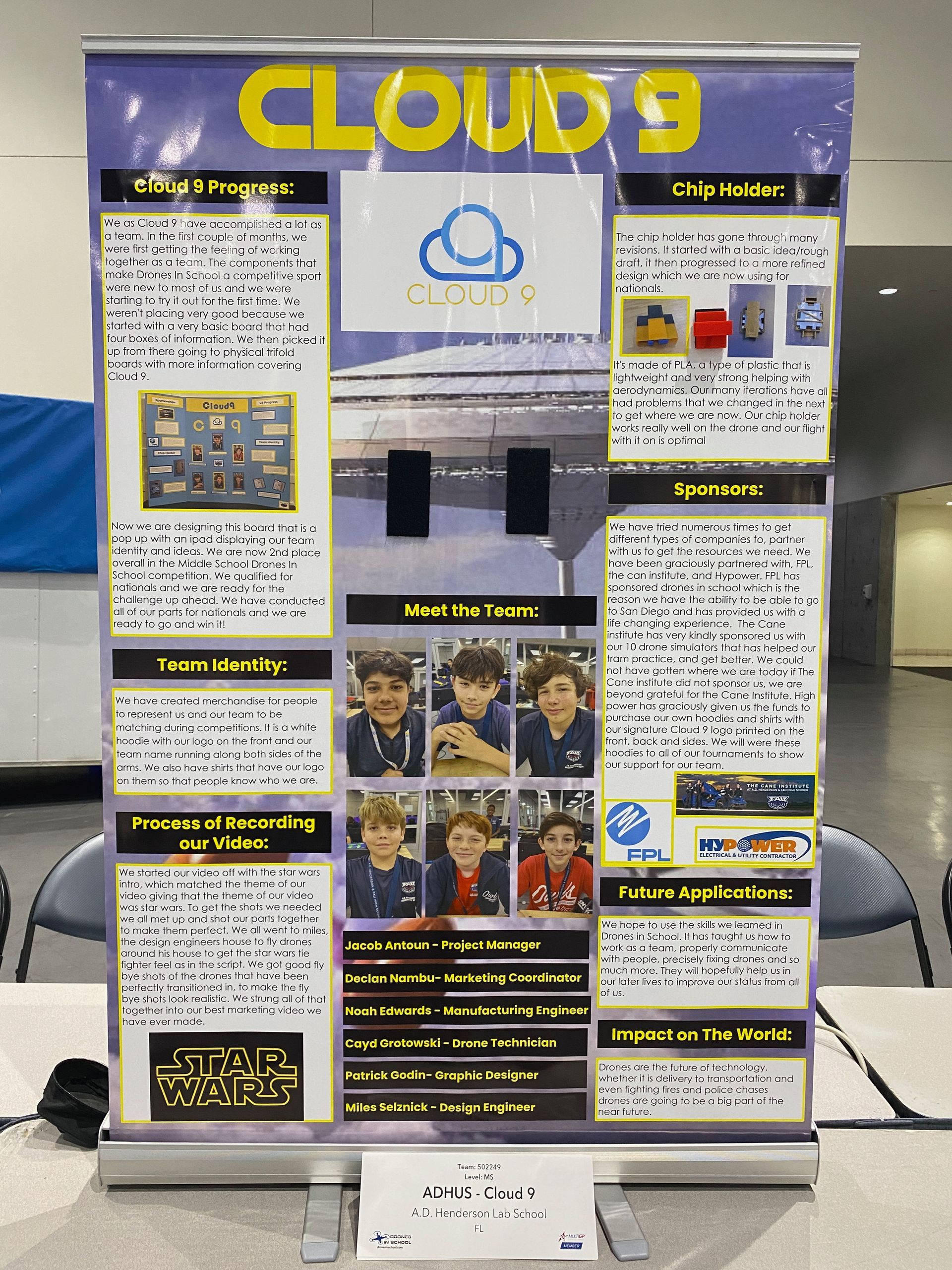 A poster that says cloud 9 on it