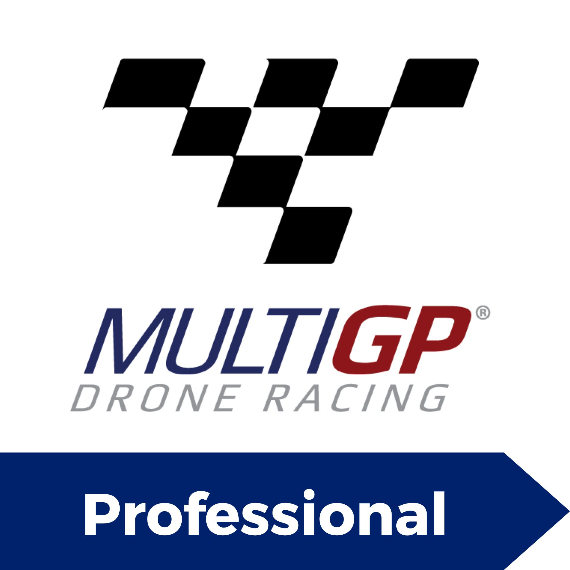 The logo for multigp drone racing is a professional logo.