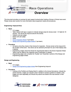 A weekly drones in school race operations overview