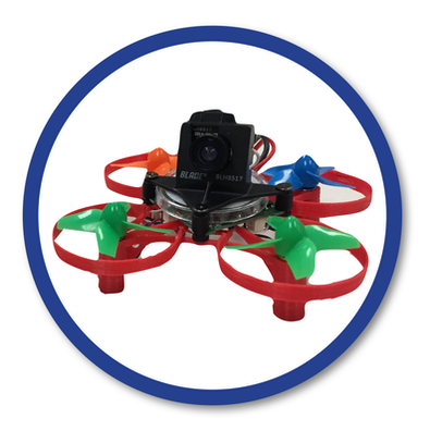 A small drone with a camera attached to it
