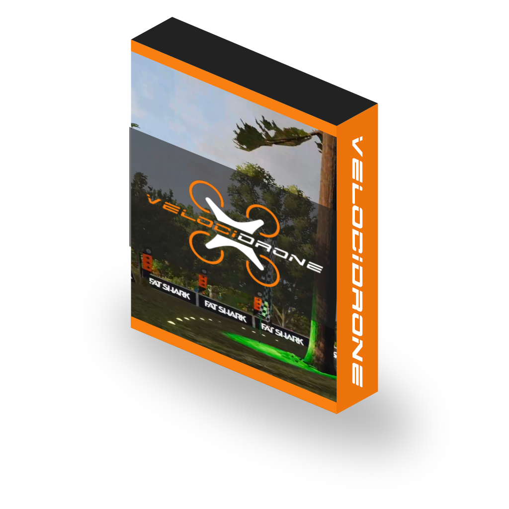 A box with the word velocidrone on it