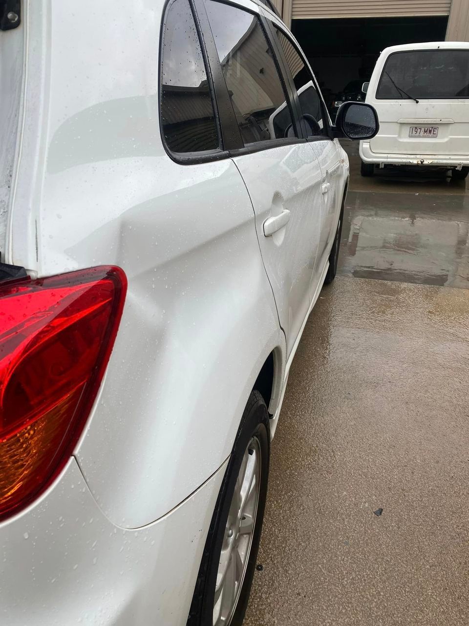 Right Side of A White Car Before — Dent Repair Specialist in Kunda Park, QLD
