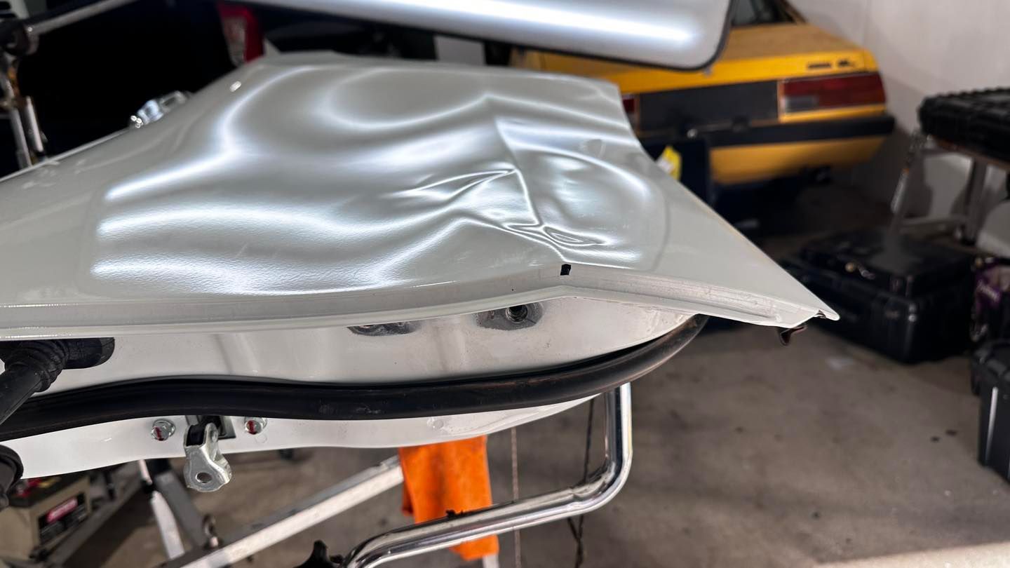 Grey SUV Hood Before — Dent Repair Specialist in Kunda Park, QLD
