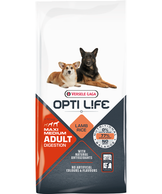 Opti Life Maxi medium Adult Digestion Lamb Rice 12,5 kg