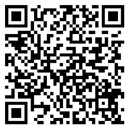 A black and white QR code on a light gray background.