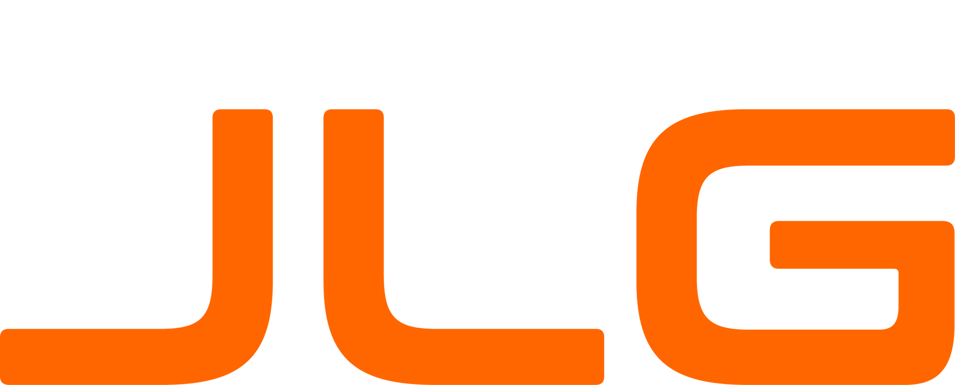 Le logo de jlg est orange et blanc sur fond blanc.