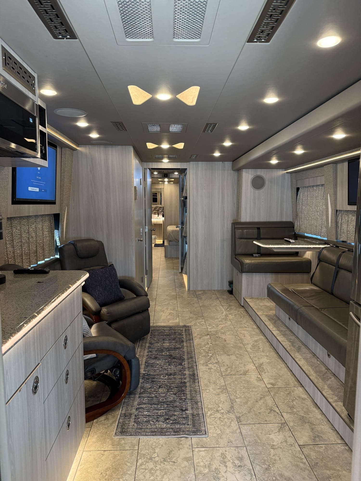 Comfortable bunk setup inside Coach 20, sleeps up to 12 passengers