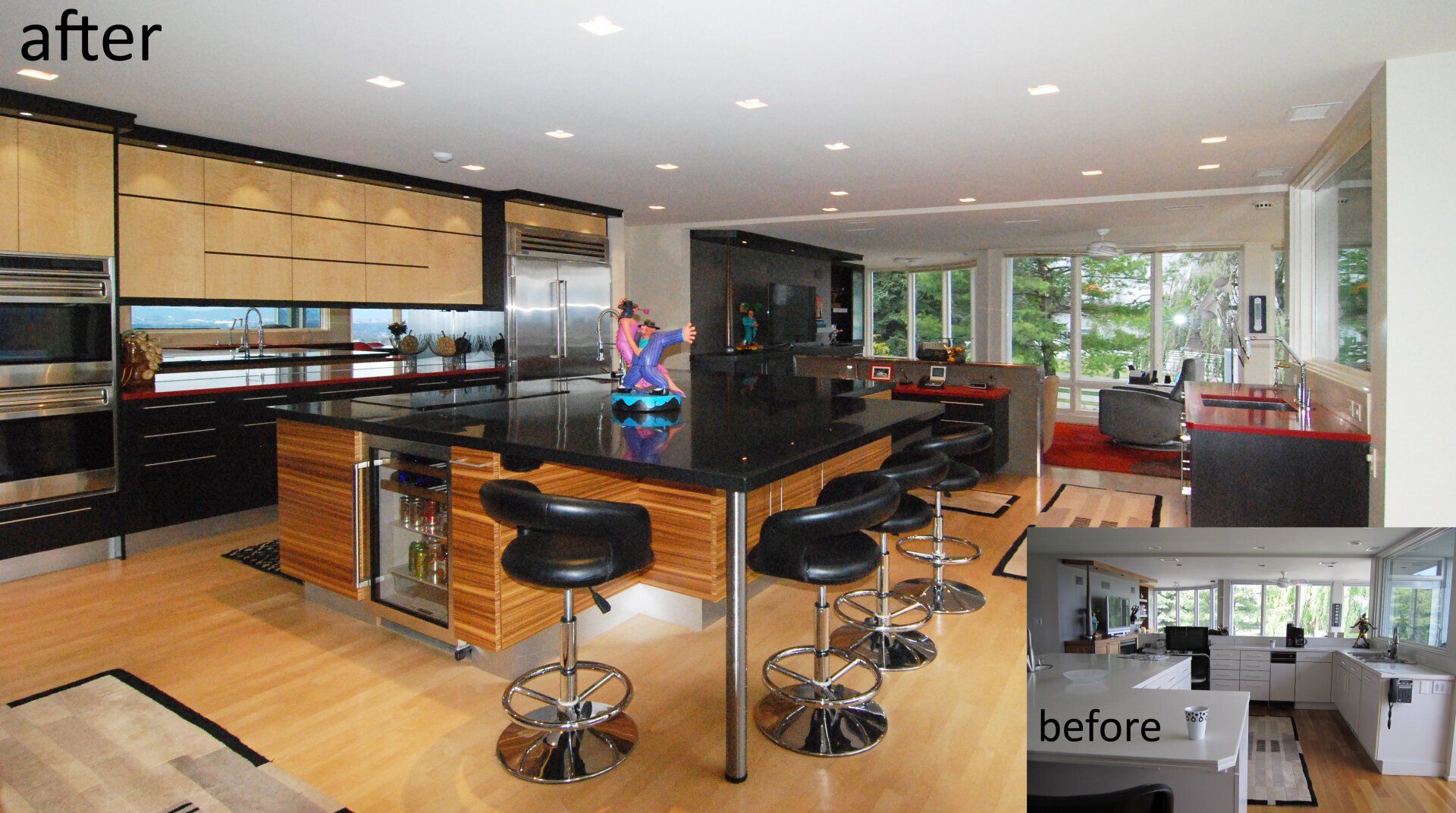 Luxury home interior design with expansive views