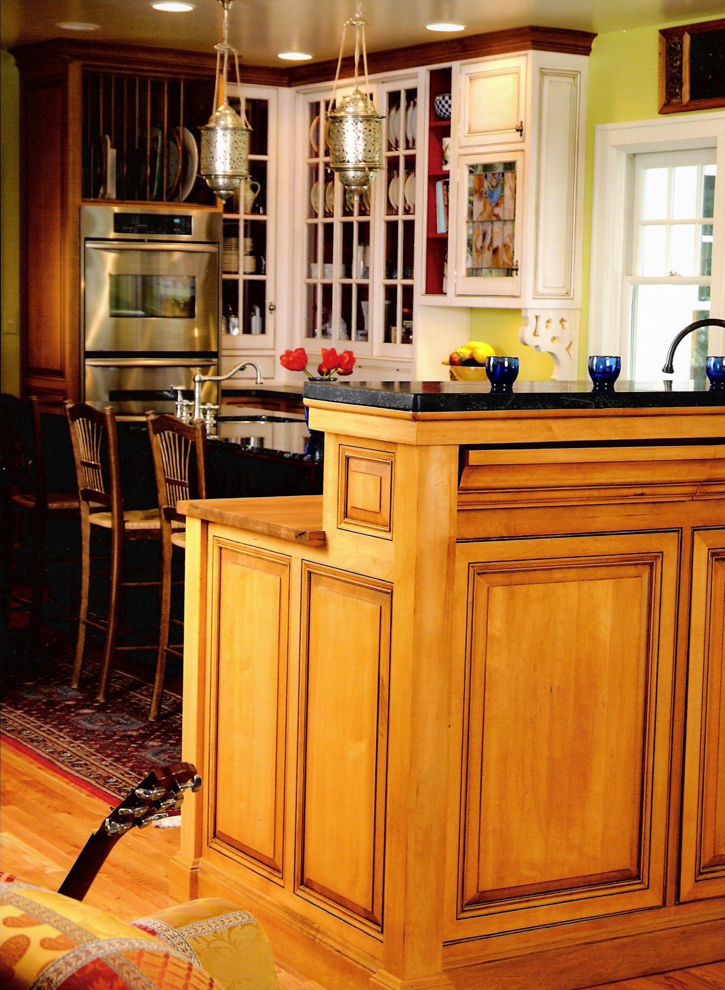 molded wood features interior decor kitchen