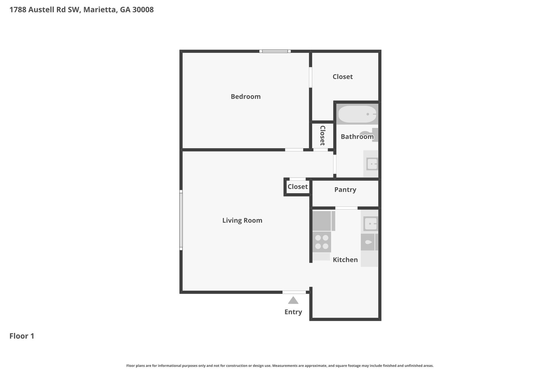 1 Bedroom Floor Plan
