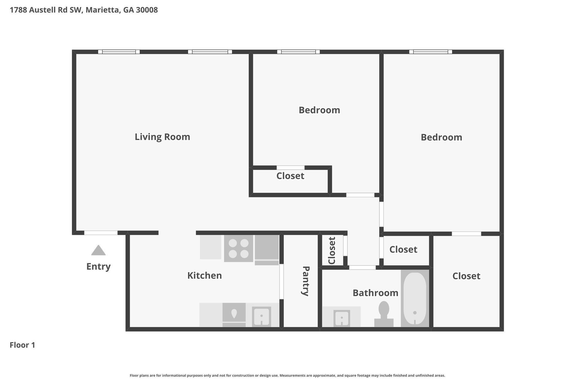 2 Bedroom Floor Plan