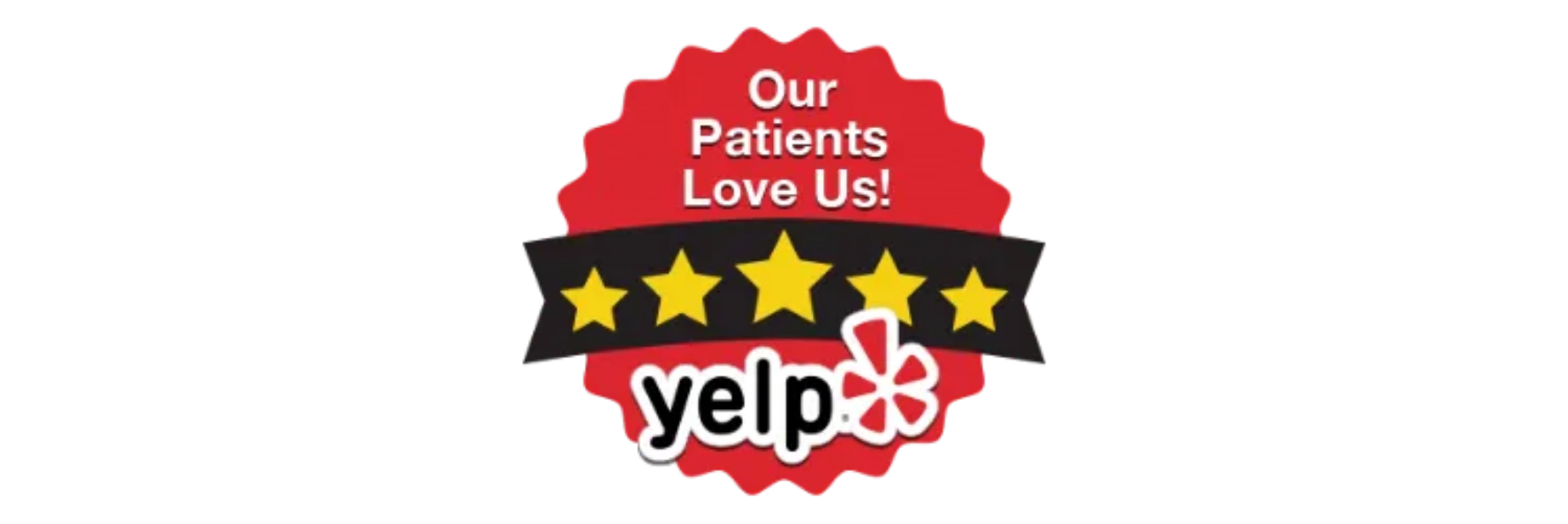 Yelp Our Patients Love Us award badge for Good Skin Aesthetics