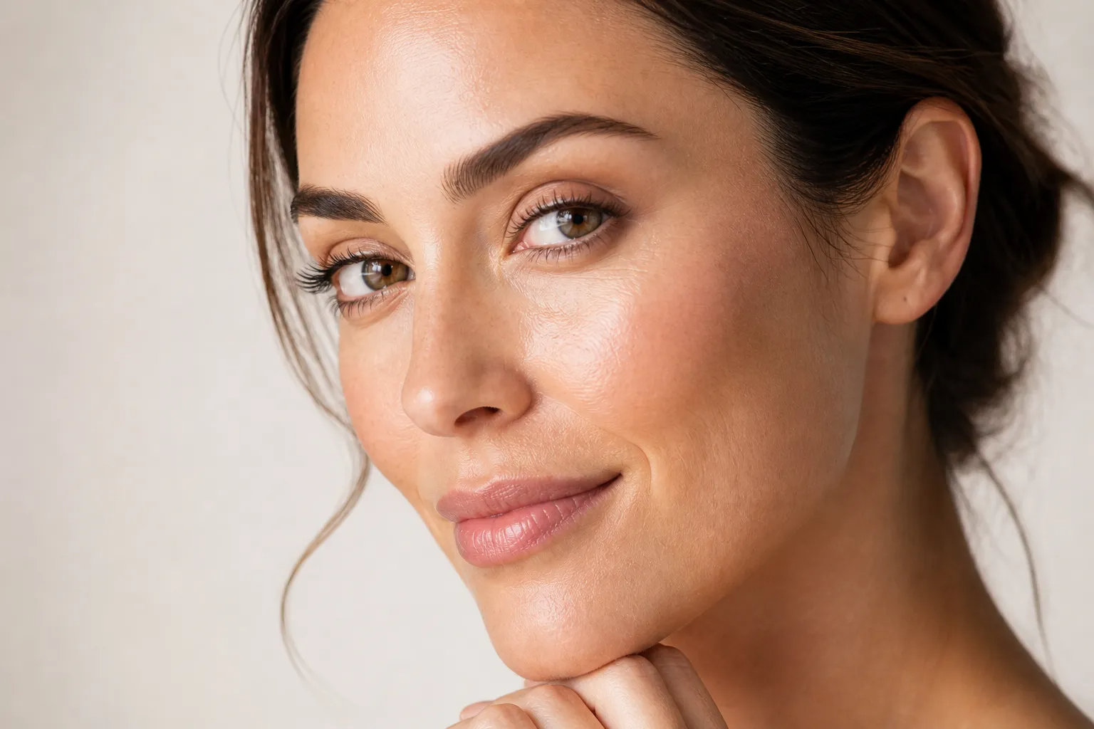 Natural glowing skin after injectables and skincare