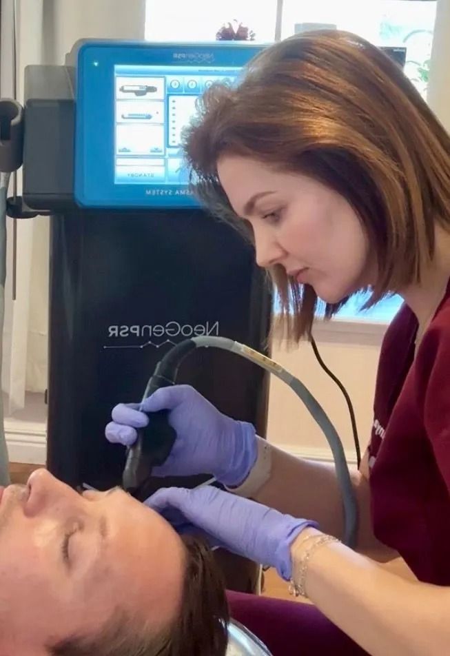 NeoGen plasma treatment in progress at Good Skin Aesthetics in Loomis