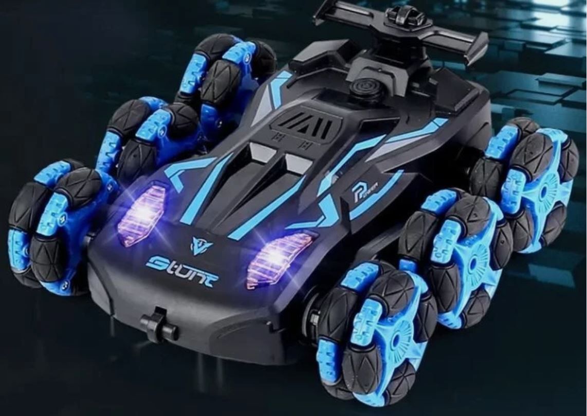 Blue - RC Car 360 Degree Rotating with Wheel lights and headlights double-sided