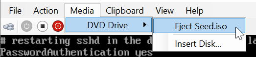 A screenshot of a computer screen that says insert disk