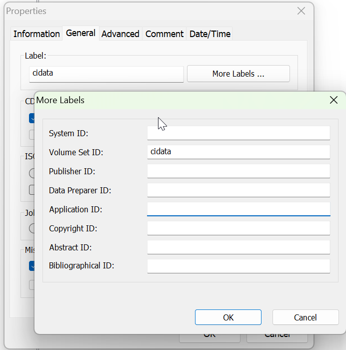 A screenshot of a computer screen showing the properties window