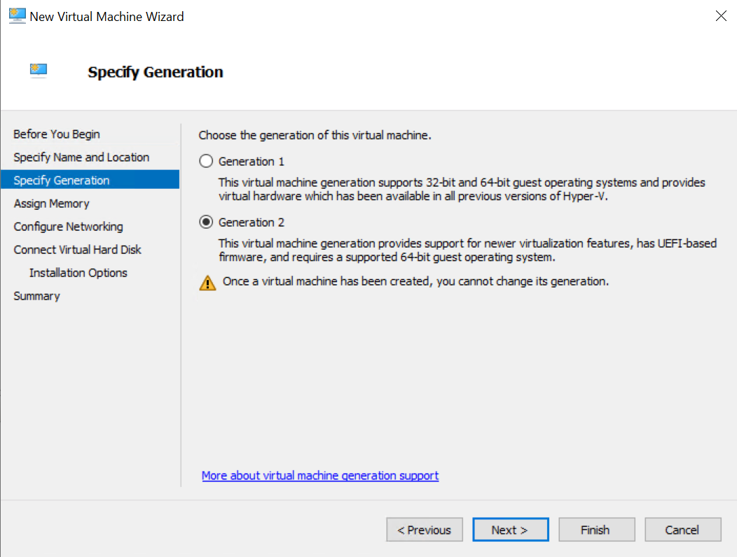 A computer screen shows a wizard that says specify generation