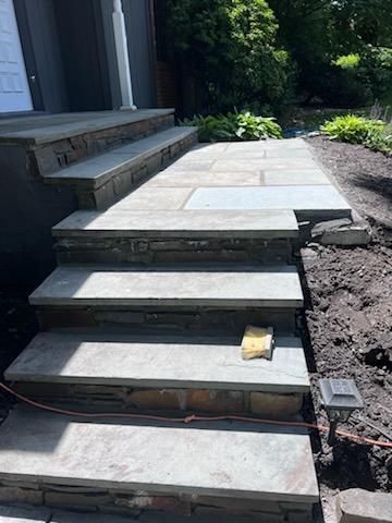Stone Walkway With Steps Leading Up To A House — Hudson Valley — G & R Masonry