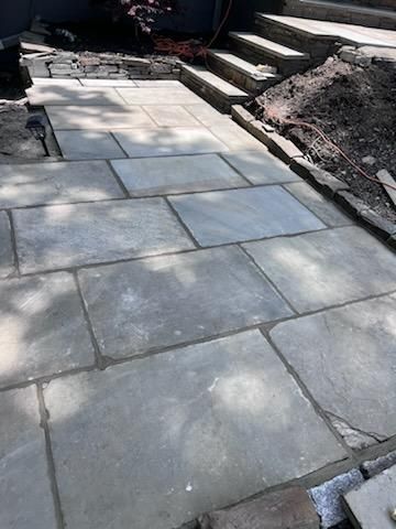 Stone Walkway In A Backyard — Hudson Valley — G & R Masonry