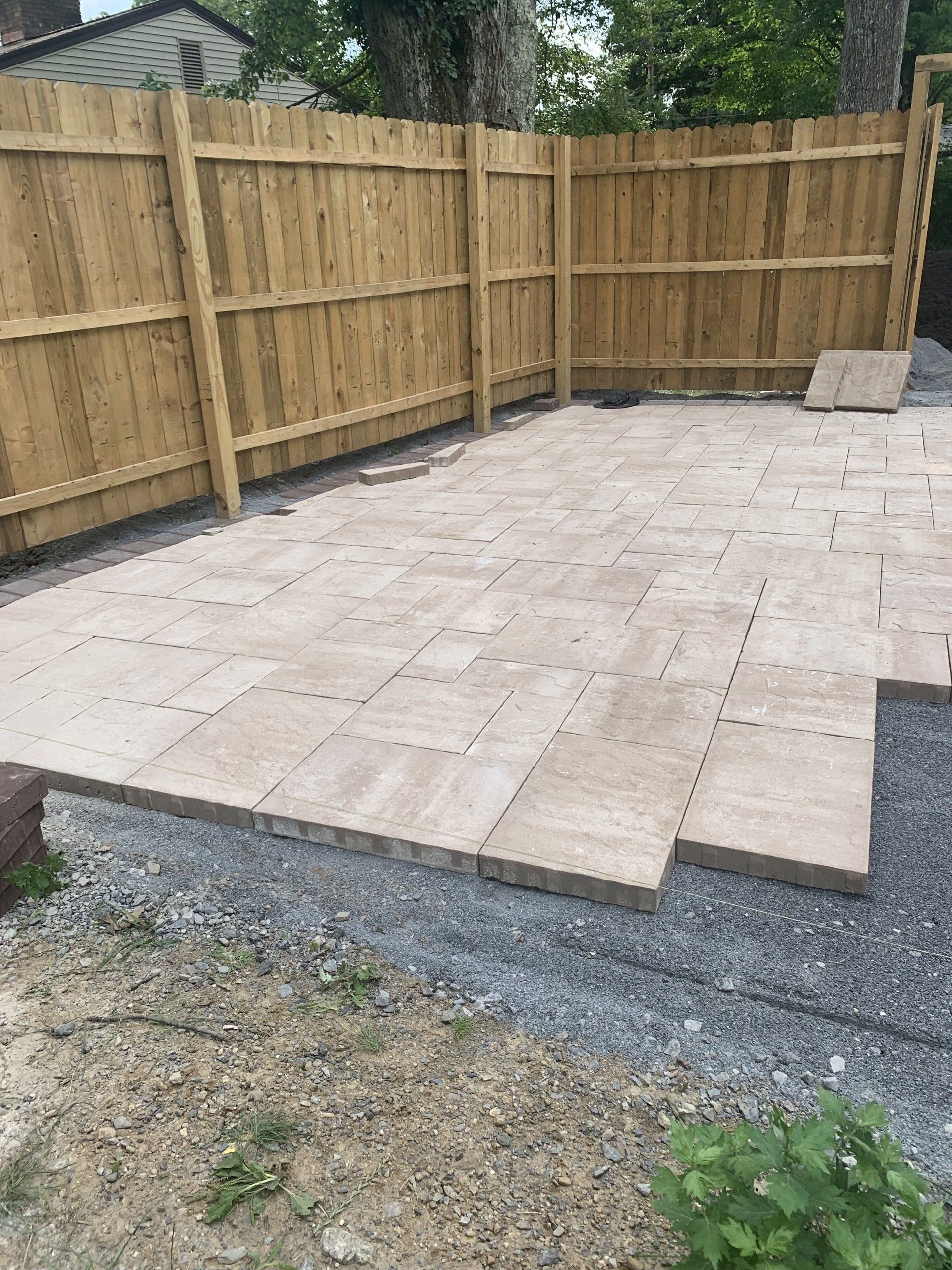 Installation Of Patios With Wood Fence — Hudson Valley — G & R Masonry