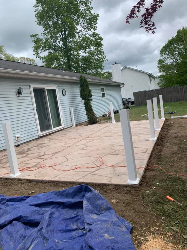 Patio Post Under Construction — Hudson Valley — G & R Masonry