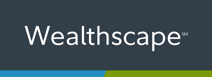 The logo for wealthscape investor is green and white.