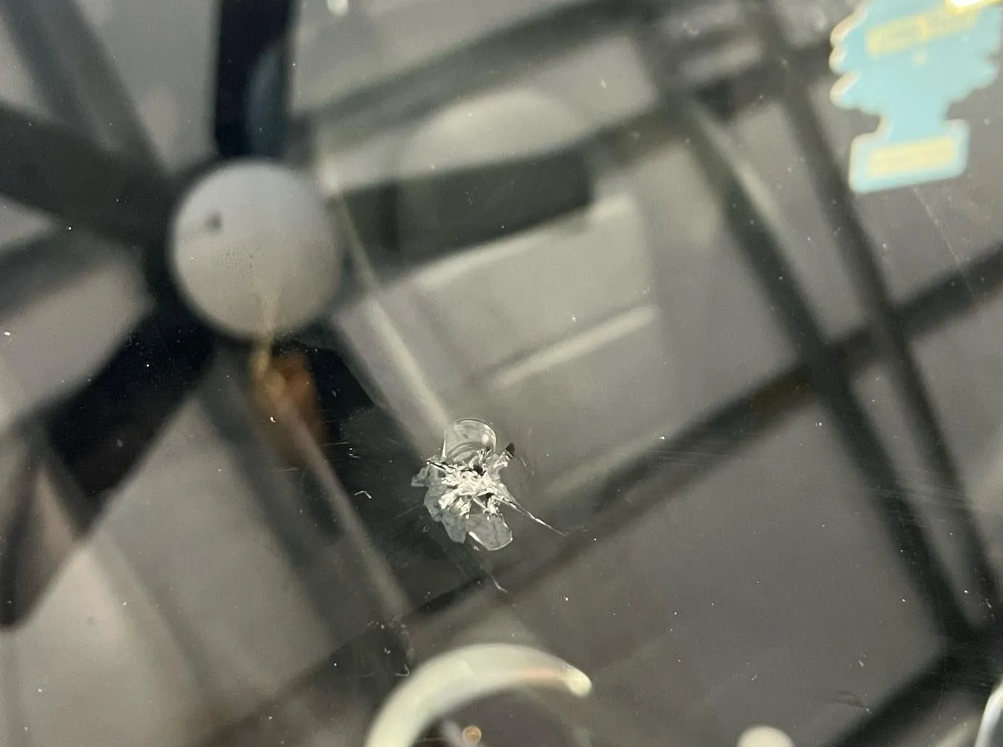 Before windshield repair in Mt. Airy, NC